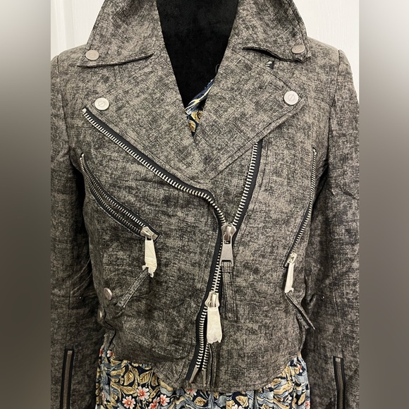 Anthropology Adroit Atelier Faux Leather Moto Jacket sz 2, flawed - Picture 5 of 15